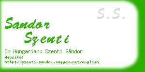 sandor szenti business card